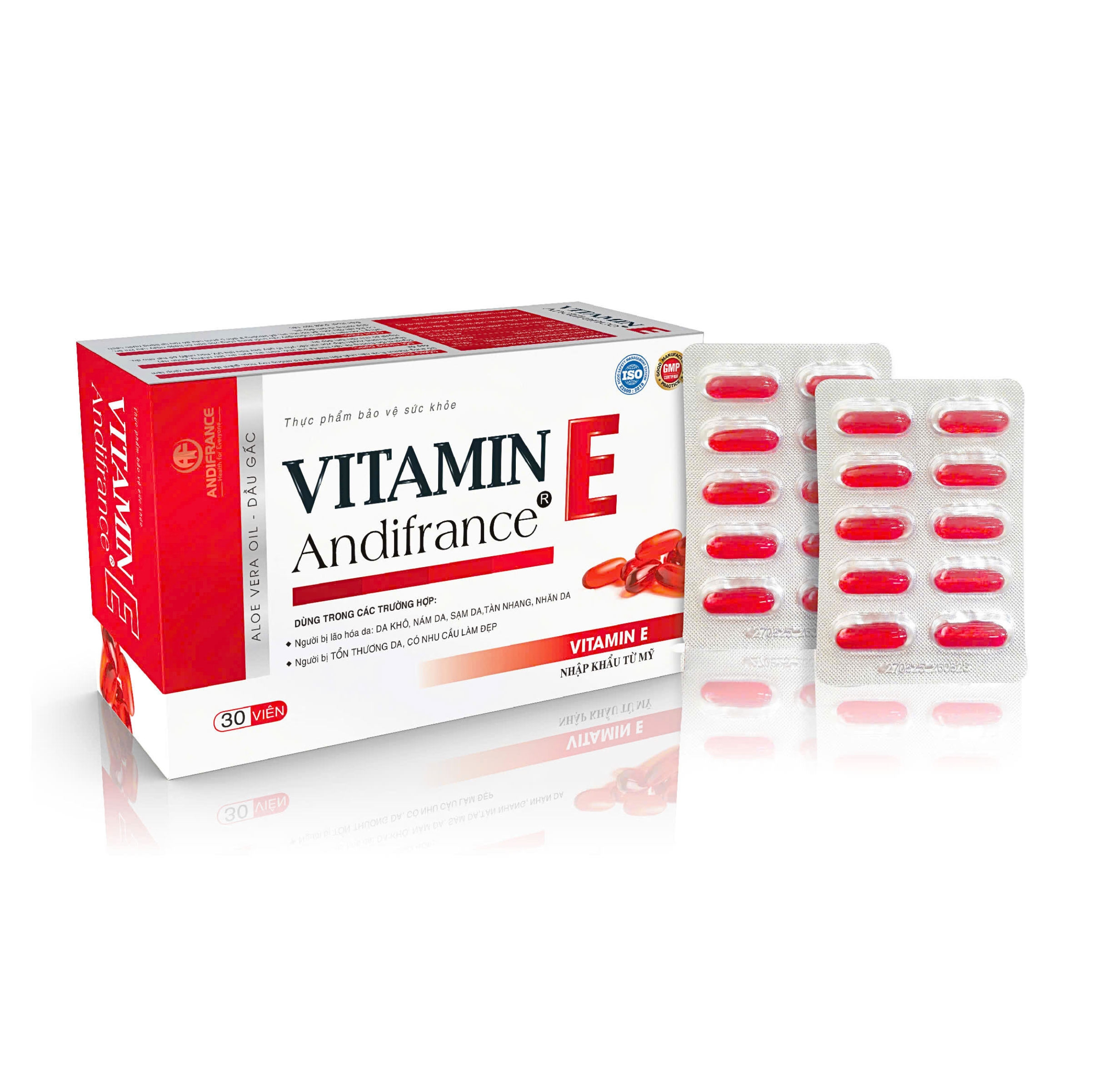 VITAMIN E ANDI PHÁP, Hộp 3 Vỉ x 10 Viên