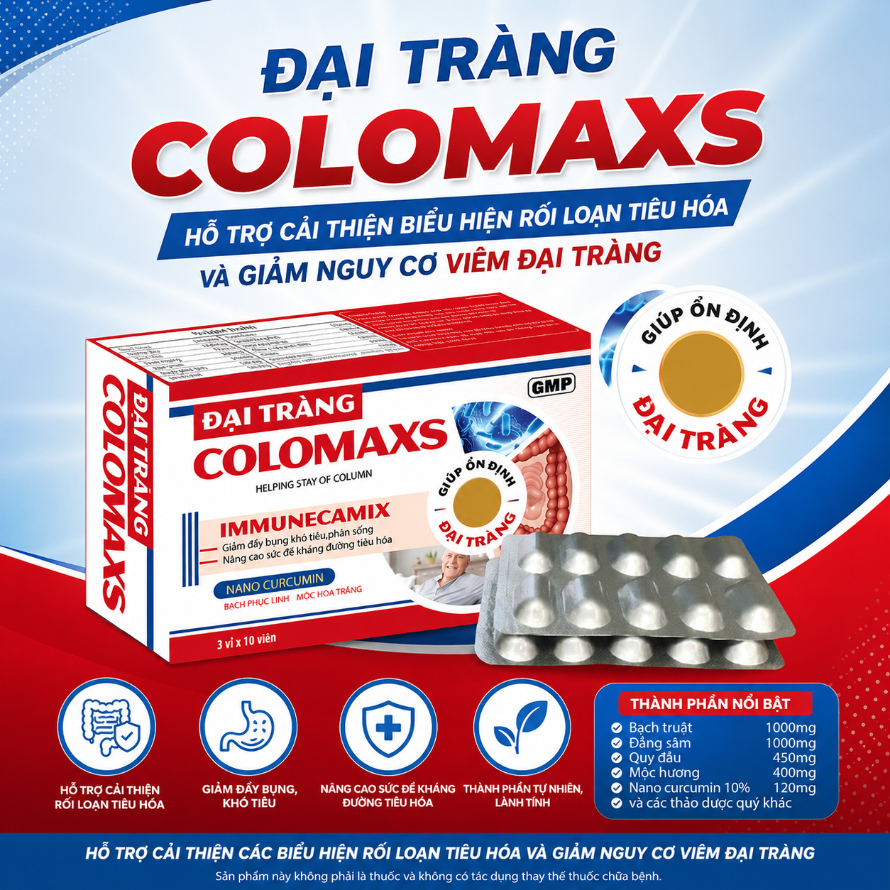 Đại Tràng COLOMAXS, Hộp 30 Viên