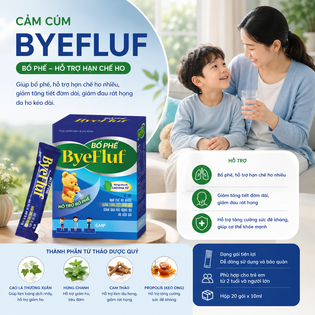 Hõ Trợ Giảm Ho Bổ Phế ByeFluf