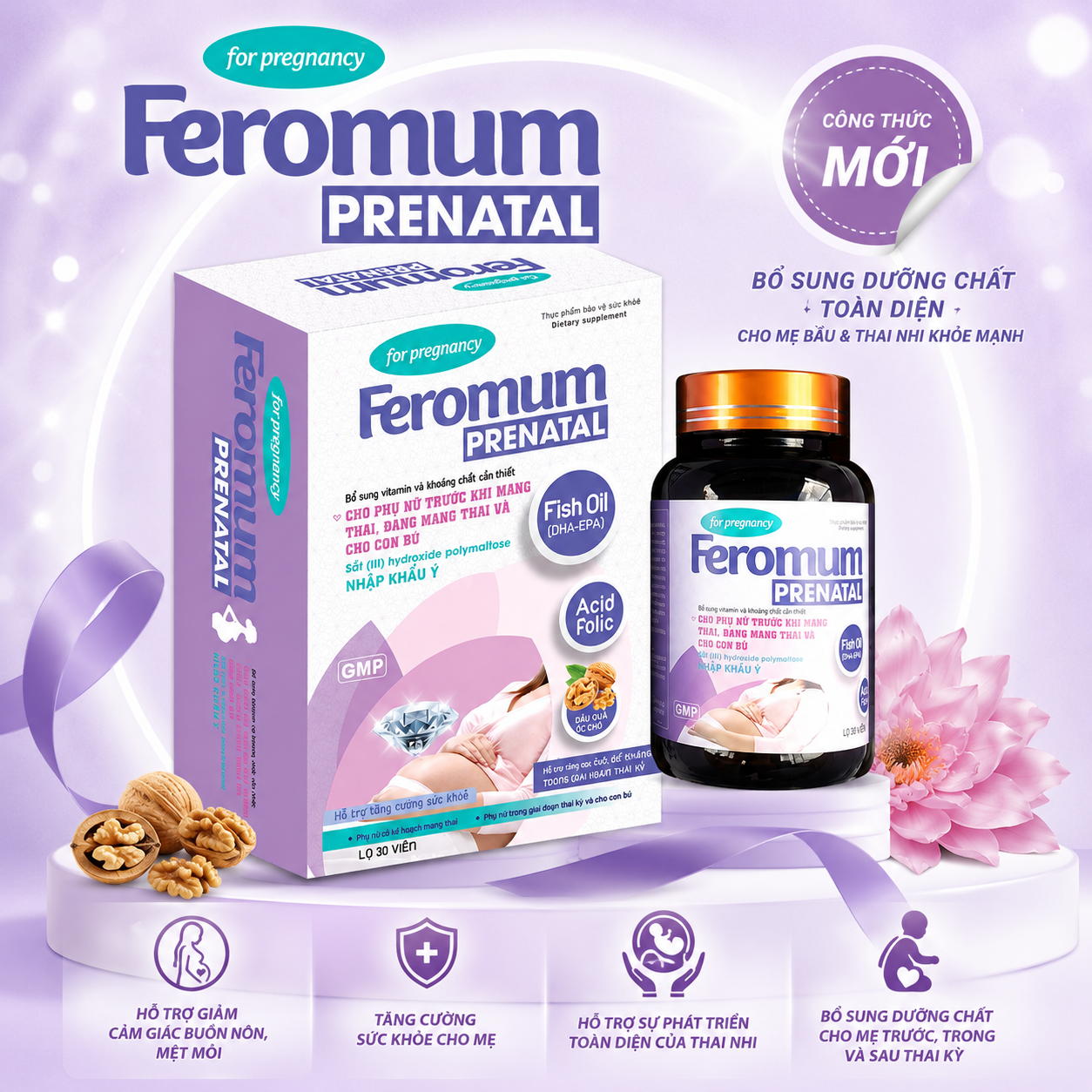 Thuốc Bổ Bà Bầu Cao Cấp FEROMUM PRENATAL