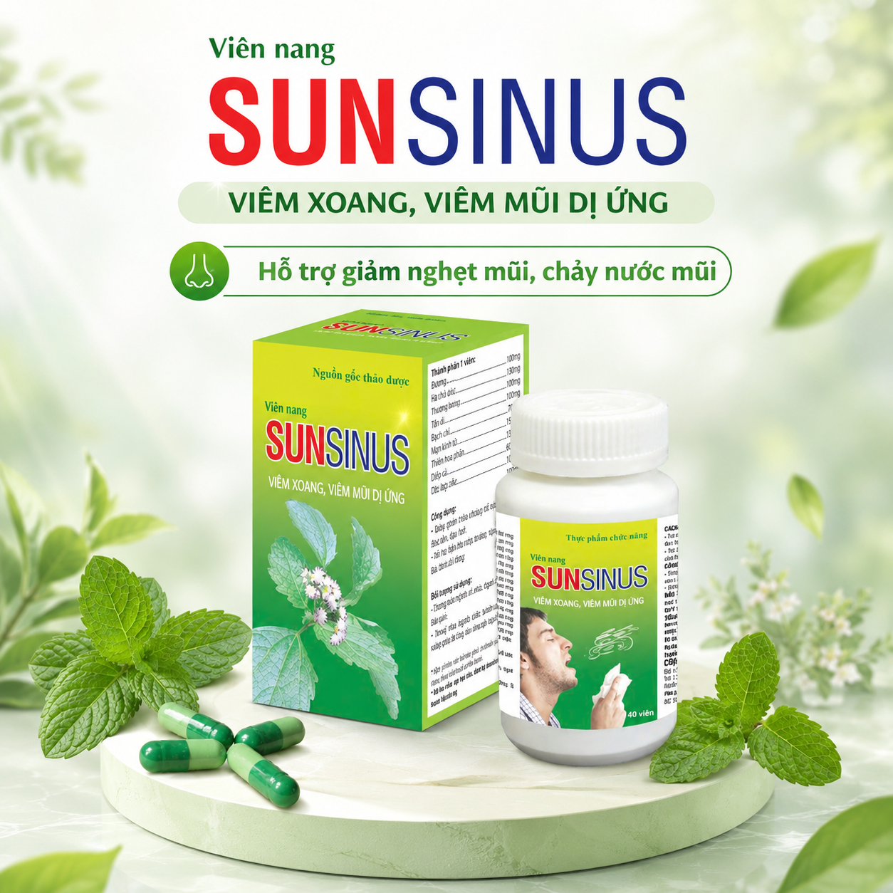VIÊM XOANG SUNSINUS ( Hộp 60 Viên)